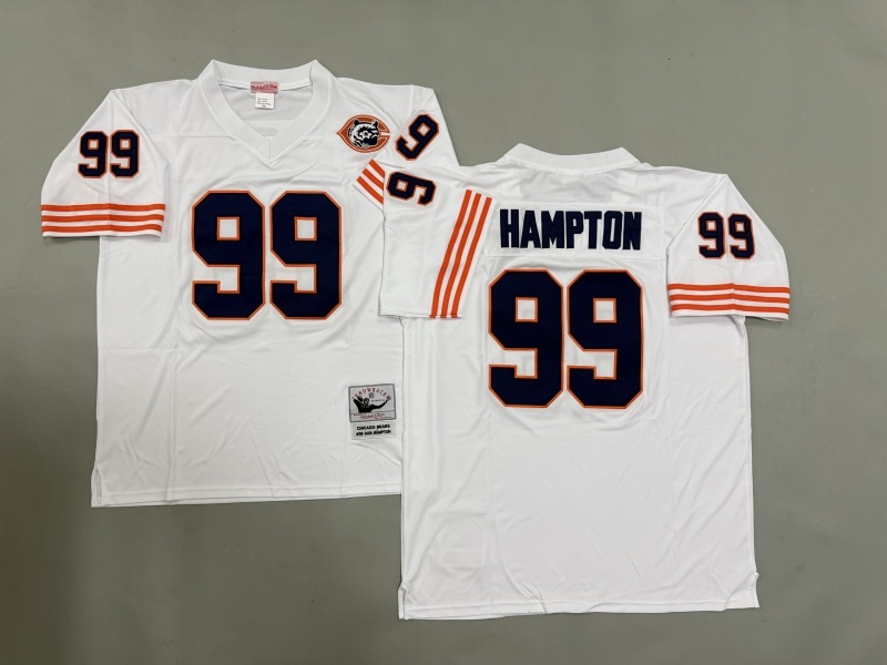 Men 2025 Nike Chicago Bears #99 Hampton White Throwback Limited NFL Jersey style 001